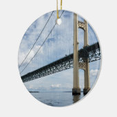Mighty Mac, Mackinac Suspension Bridge, Michigan Keramisch Ornament (Links)