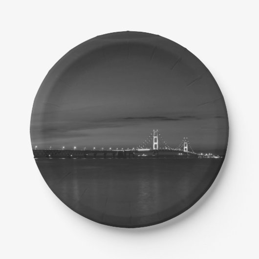 Mighty Mac op Night Pano Grayscale Papieren Bordje (Voorkant)