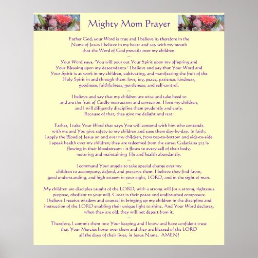 Mighty mama Prayer Poster (Voorkant)