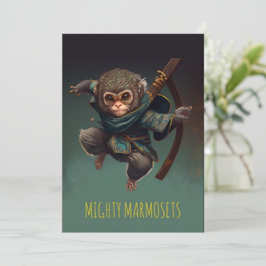 Mighty Marmosets Wenskaart Kaart (Staand voorkant)