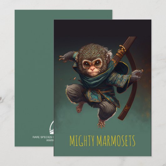 Mighty Marmosets Wenskaart Kaart (Voorkant / Achterkant)