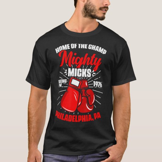 Mighty Mick's Boxing Gym Glove Retro T-shirt (Voorkant)