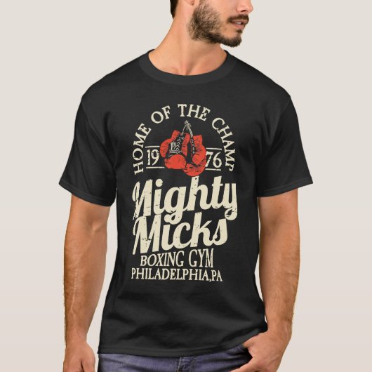 Mighty Mick's Boxing Gym Glove Retro T-shirt (Voorkant)
