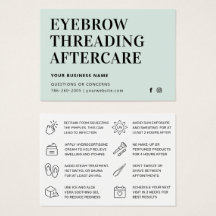 Mighty Mint Eyebrow Threading Aftercare Kaart