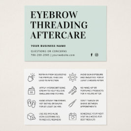 Mighty Mint Eyebrow Threading Aftercare Kaart