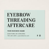 Mighty Mint Eyebrow Threading Aftercare Kaart (Voorkant)