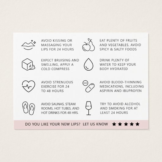 Mighty Modern Lip Filler Aftercare Kaart (Achterkant)