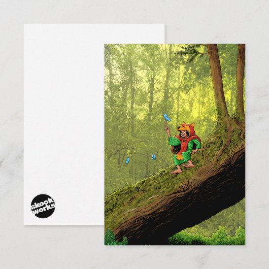 Mighty Nizz Blue Buttefly Card Bedankkaart (Voorkant / Achterkant)