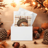 Mighty Oaks Brown Plaid Herfst Acorn Baby shower Bedankzakje
