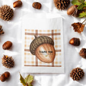 Mighty Oaks Brown Plaid Herfst Acorn Baby shower Bedankzakje