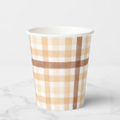 Mighty Oaks Rustic Herfst Waterverf Brown Plaid Papieren Bekers (Achterkant)
