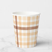 Mighty Oaks Rustic Herfst Waterverf Brown Plaid Papieren Bekers (Rechts)