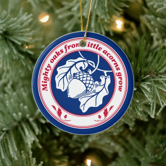 Mighty oaks van kleine zuren groeien keramisch ornament (Boom)