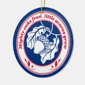 Mighty oaks van kleine zuren groeien keramisch ornament (Links)