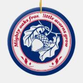 Mighty oaks van kleine zuren groeien keramisch ornament (Achterkant)