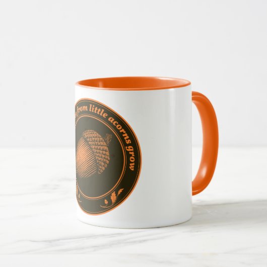 Mighty oaks van kleine zuren groeien mok (Voorkant rechts)