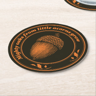 Mighty oaks van kleine zuren groeien ronde kartonnen onderzetter