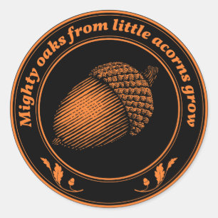 Mighty oaks van kleine zuren groeien ronde sticker