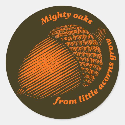 Mighty oaks van kleine zuren groeien ronde sticker (Voorkant)