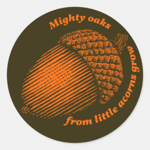 Mighty oaks van kleine zuren groeien ronde sticker