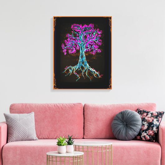 Mighty Paarse Tree Canvas Afdruk (Insitu (Woonkamer))