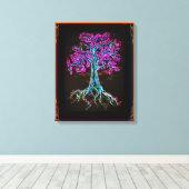 Mighty Paarse Tree Canvas Afdruk (Insitu (Houten vloer))