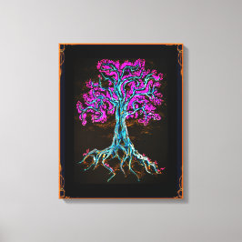 Mighty Paarse Tree Canvas Afdruk