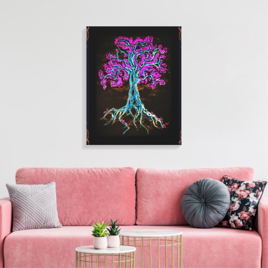 Mighty Paarse Tree Canvas Afdruk (Insitu (Woonkamer))