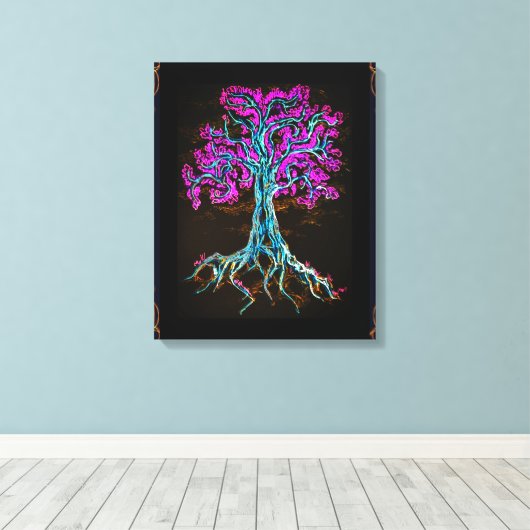 Mighty Paarse Tree Canvas Afdruk (Insitu (Houten vloer))