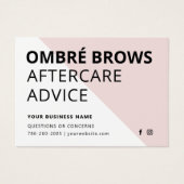 Mighty Pink Ombre Powder Brows Aftercare Kaart (Voorkant)