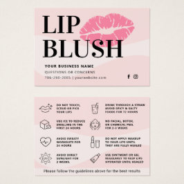Mighty Roze Lip Blush Nazorg Advieskaart Visitekaartje