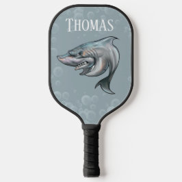 Mighty Sharks Slogan Monogram Pickleball Paddle