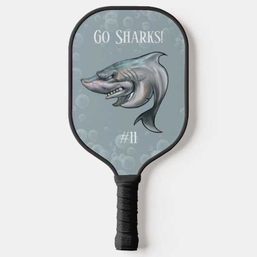 Mighty Sharks Slogan Monogram Pickleball Paddle (Achterkant)