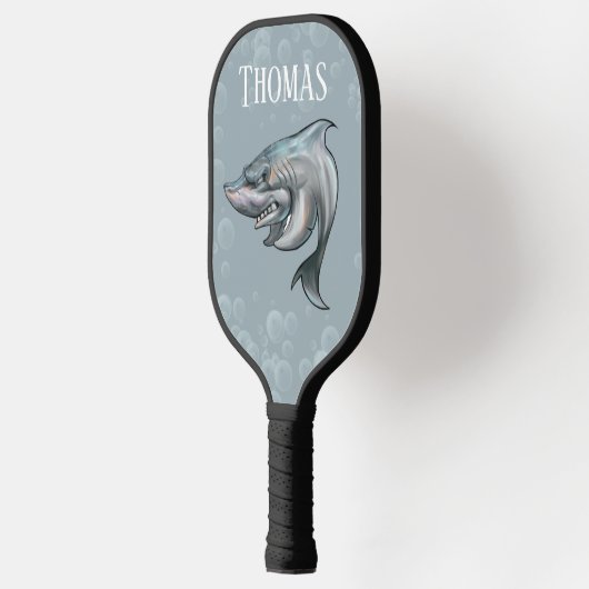 Mighty Sharks Slogan Monogram Pickleball Paddle (Links)