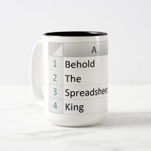 Mighty Spreadsheet King, Excel Silver Tweekleurige Koffiemok
