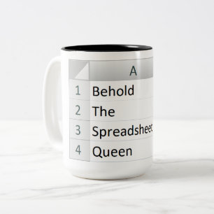Mighty Spreadsheet Queen, Excel Silver Tweekleurige Koffiemok