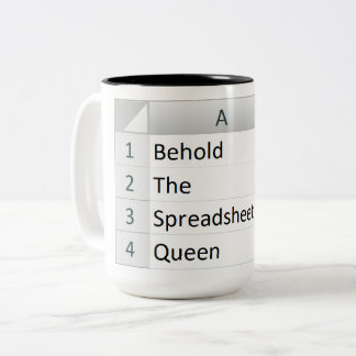 Mighty Spreadsheet Queen, Excel Silver Tweekleurige Koffiemok