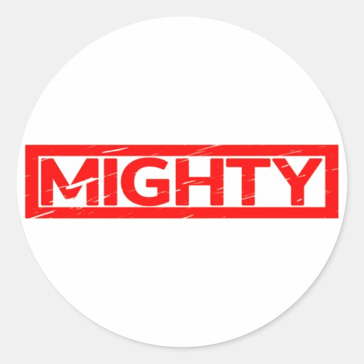 Mighty Stamp Ronde Sticker (Voorkant)