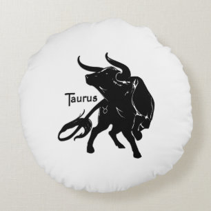 Mighty Taurus de Bull Zodiac Initiaal Rond Kussen