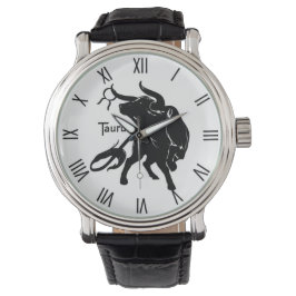 Mighty Taurus de Bull Zodiac Roman Numerals Horloge