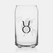 Mighty Taurus de Stier Zodiac Monogram Blikvorm Glas (Achterkant)