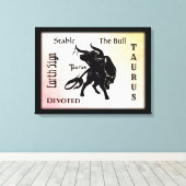 Mighty Taurus the Bull Zodiac Canvas Afdruk (Insitu (Houten vloer))