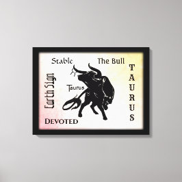 Mighty Taurus the Bull Zodiac Canvas Afdruk