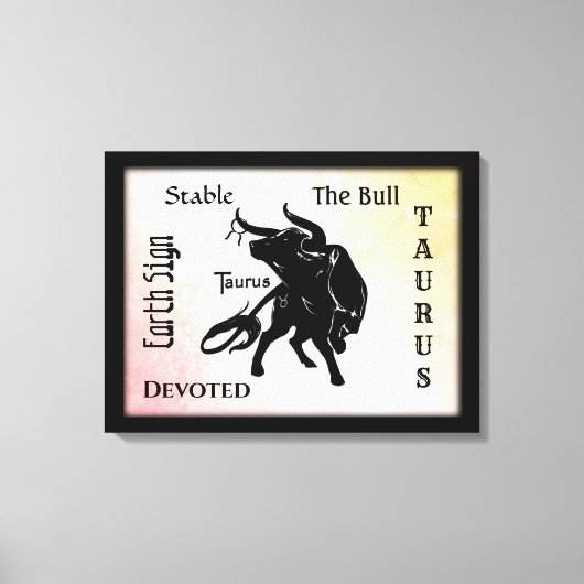 Mighty Taurus the Bull Zodiac Canvas Afdruk (Voorkant)