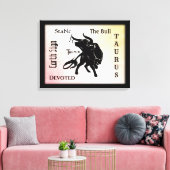 Mighty Taurus the Bull Zodiac Canvas Afdruk (Insitu (Woonkamer))