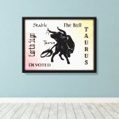 Mighty Taurus the Bull Zodiac Canvas Afdruk (Insitu (Houten vloer))