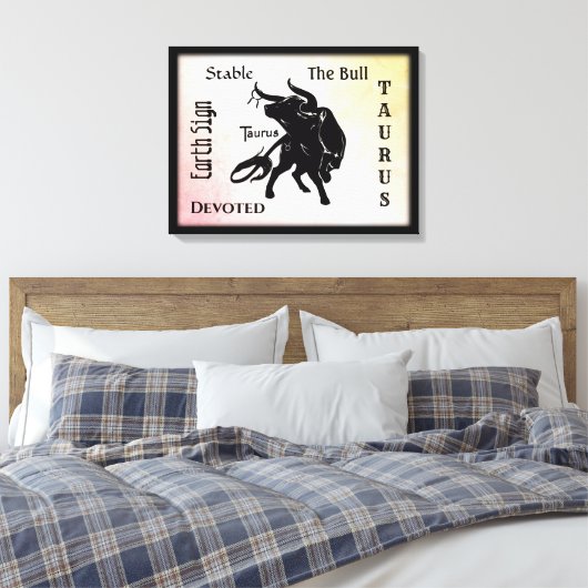 Mighty Taurus the Bull Zodiac Canvas Afdruk (Insitu (Slaapkamer))