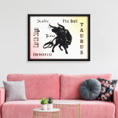 Mighty Taurus the Bull Zodiac Canvas Afdruk (Insitu (Woonkamer))