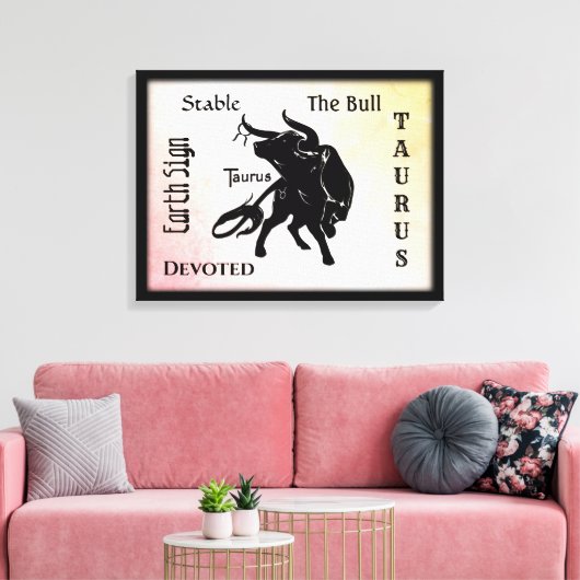 Mighty Taurus the Bull Zodiac Canvas Afdruk (Insitu (Woonkamer))