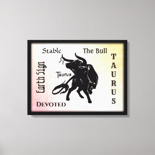 Mighty Taurus the Bull Zodiac Canvas Afdruk